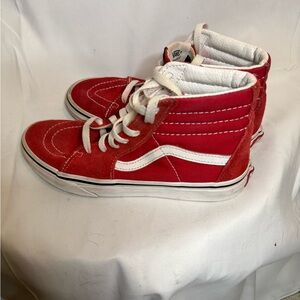 Vans Red and White Skateboarding Shoes